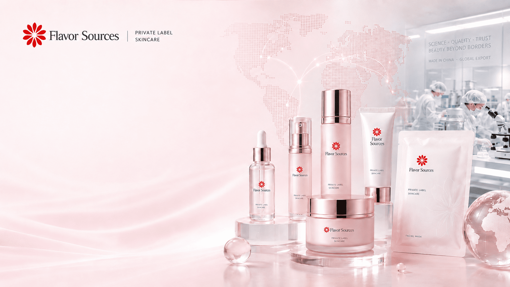 Flavor Sources private label skincare manufacturer — GMP certified factory Dongguan China