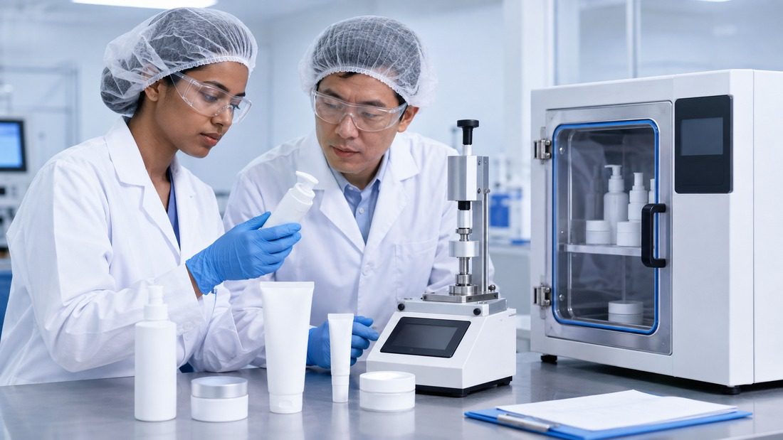 anti-aging skincare manufacturer quality control laboratory testing