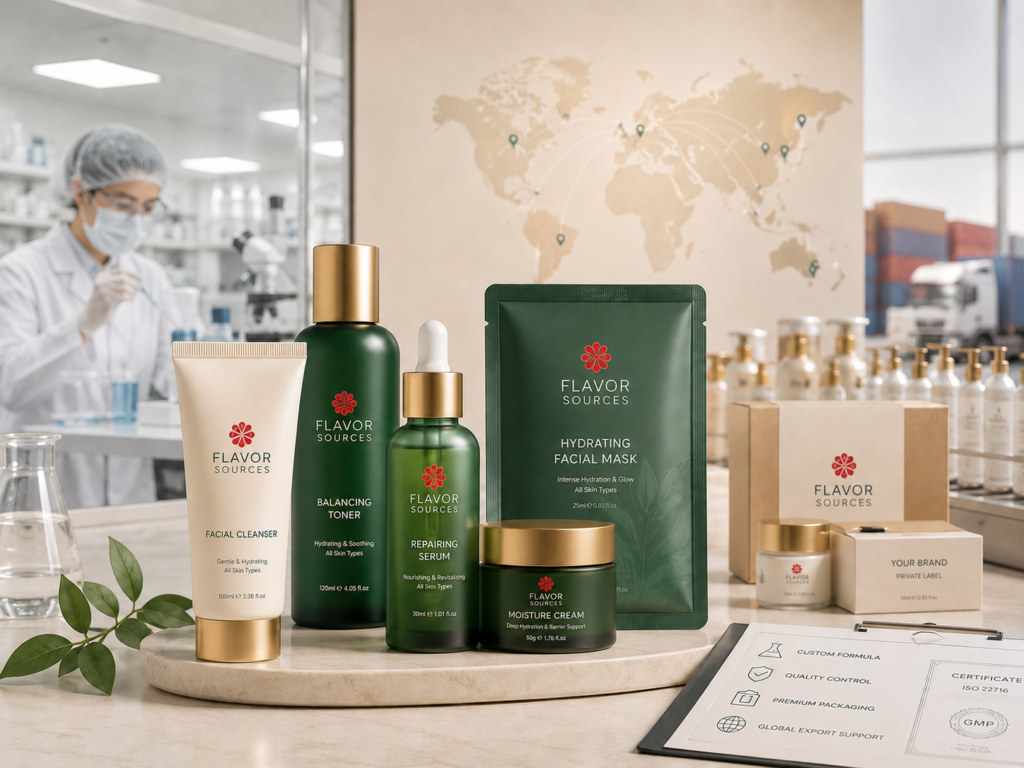 oem skincare manufacturer Flavor Sources private label cosmetics factory