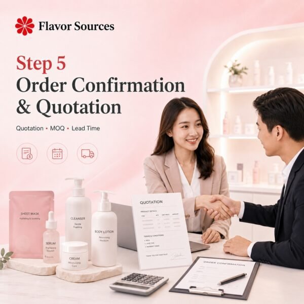 Skincare order confirmation and quotation by Flavor Sources